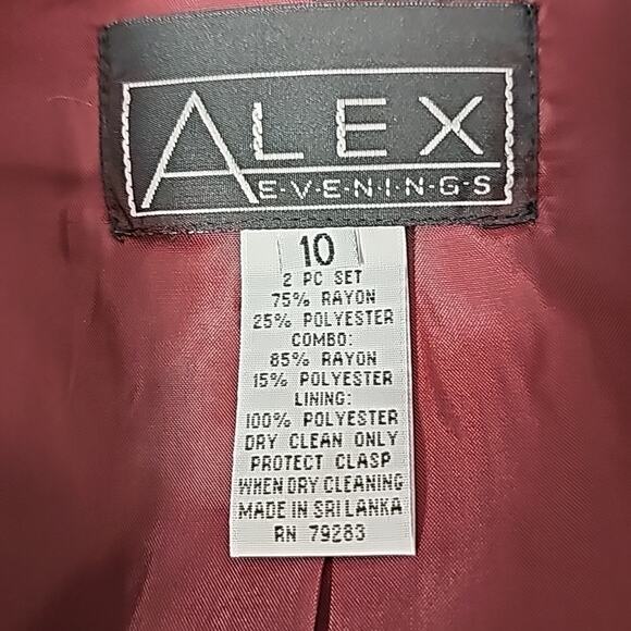 Alex Evening 2 Piece Women Sz 10 Burgundy Mother of Bride Formal Maxi Dress - Picture 3 of 15